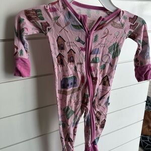 Little Sleepies Pink Adventure Print Footie